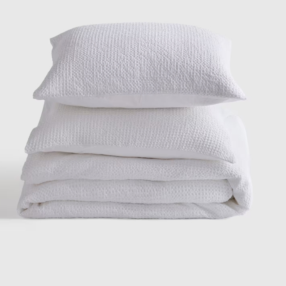 NWT Quince Organic Luxe Honeycomb Duvet Cover Set Full/Queen $250